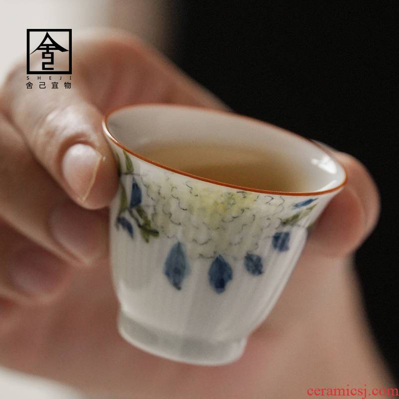 Hand made sample tea cup to restore ancient ways of jingdezhen manual small thin foetus ceramic cups kung fu tea cups from the individual