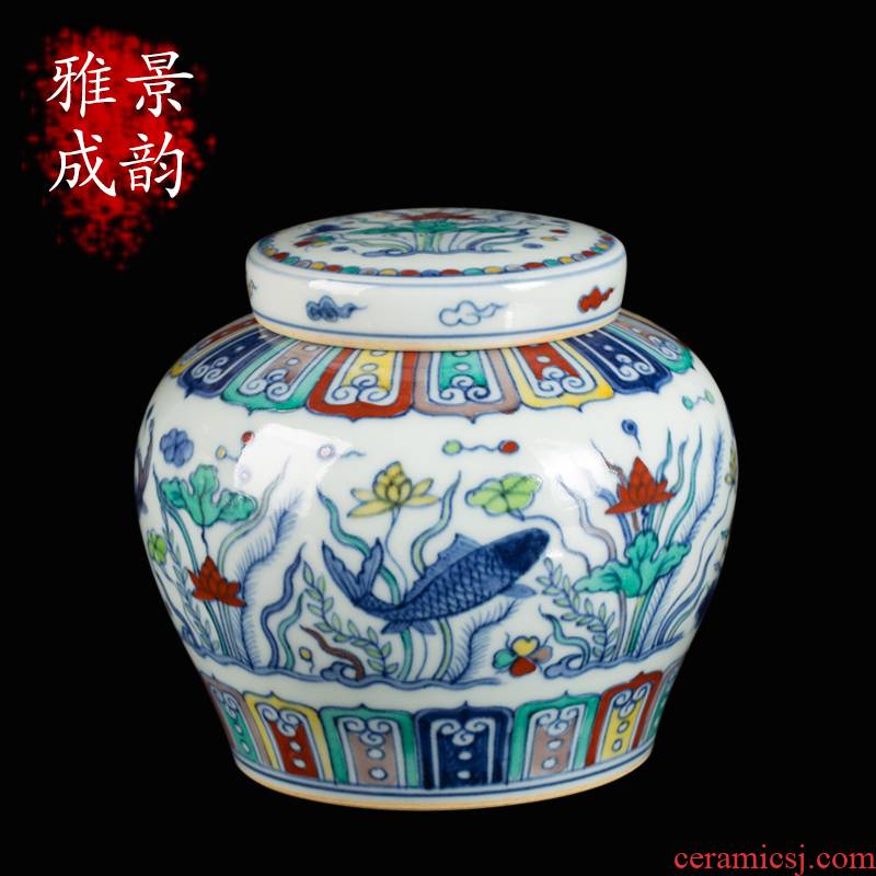 Jingdezhen ceramic dou see colour every year more than maintain day word tea pot storage as cans accessories teahouse furnishing articles