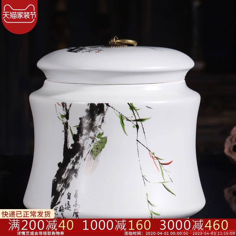 Jingdezhen ceramics seal caddy fixings household storage tanks with pu 'er tea tea storehouse canners large a kilo