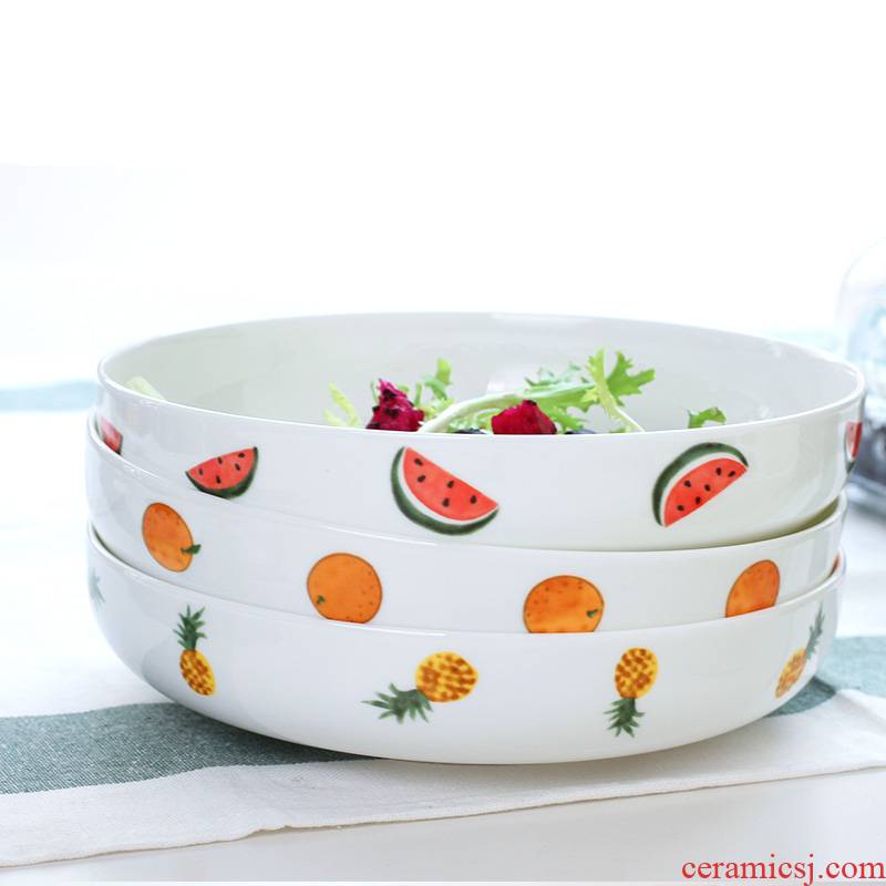 Fruit series ins lovely ceramic dish dish of rice bowls tableware HongCan plate individuality creative item sets