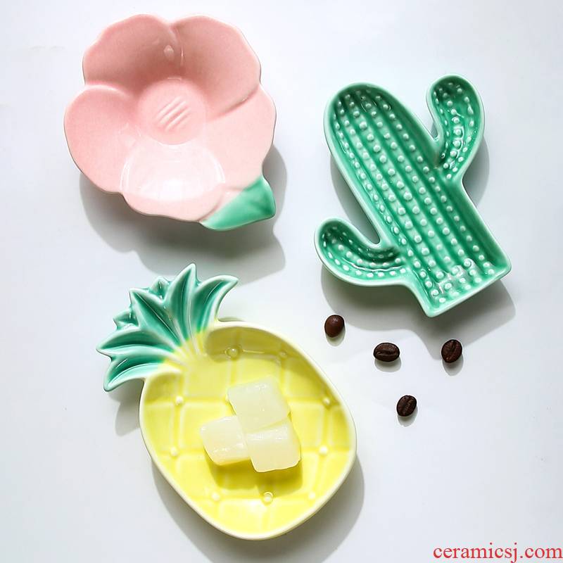 Creative household ceramic snack dish of lovely small plate flavor dish dishes disc move plate dipping sauce dish bowl