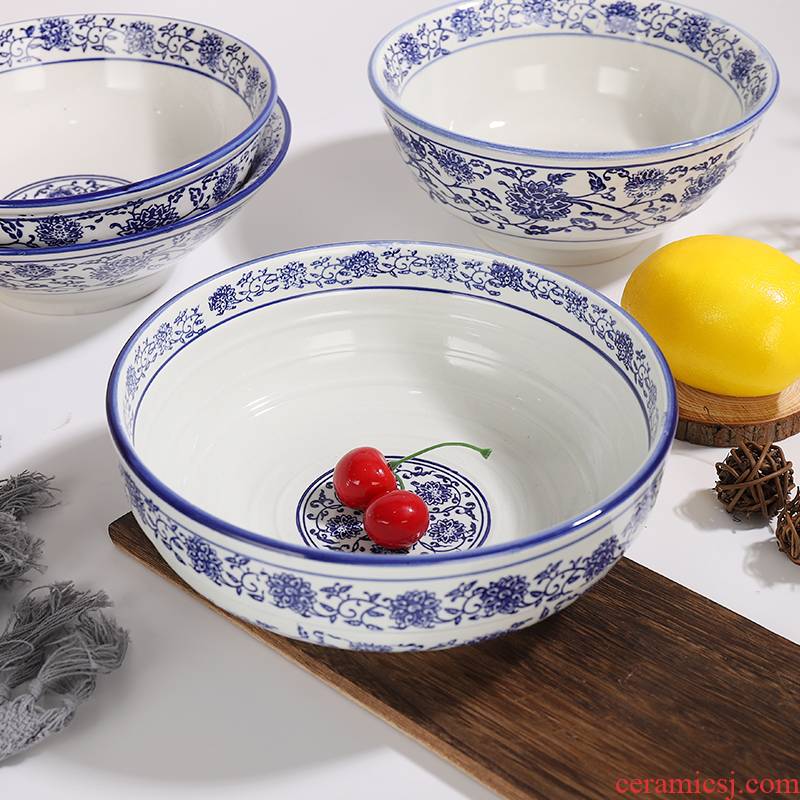 . The Chinese blue and white porcelain tableware hotel restaurant hotel ltd. rainbow such as bowl with large soup bowl/for beef and mutton