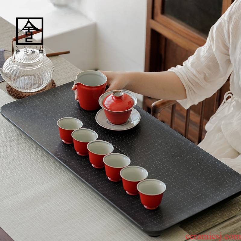 Sharply stone tea tray was kung fu tea set home a whole set of tureen office ceramic teapot tea tea