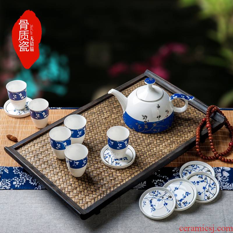 Tangshan I ipads porcelain teapot teacup suit household 6 cups and saucers Chinese style restoring ancient ways the sitting room tea tea set with the teapot