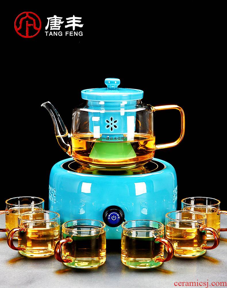 Tang Feng steam pot of boiled tea glass electricity TaoLu suit household electric teapot tea stove'm heat transparent puer tea