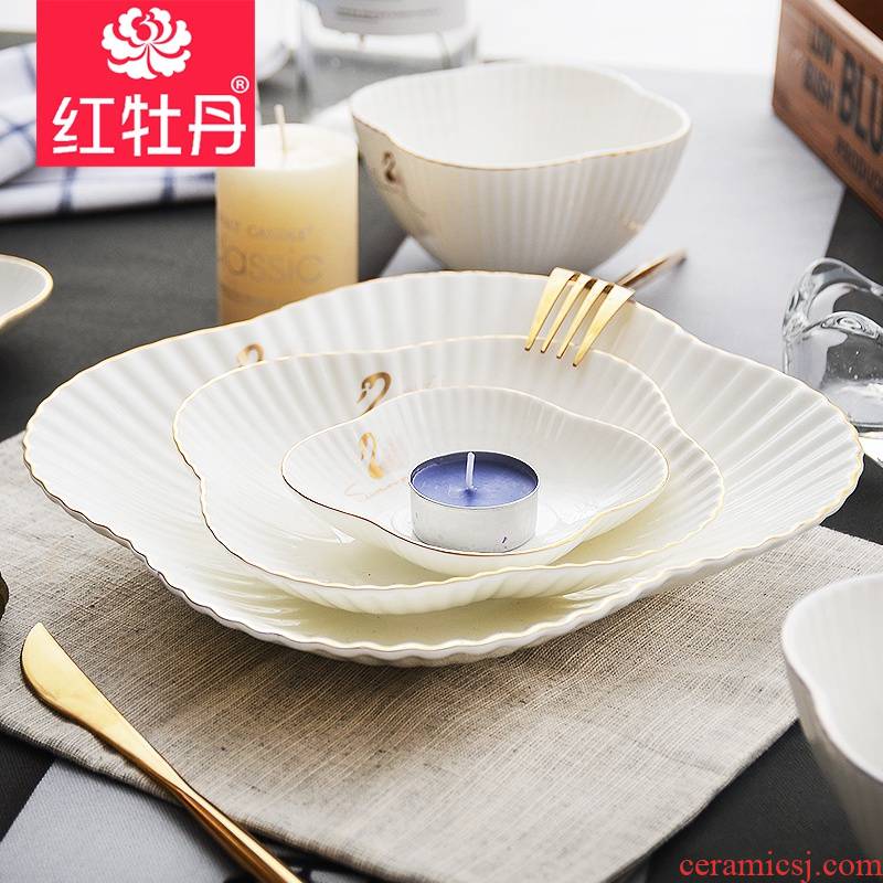 Tangshan ipads porcelain tableware suit dishes creative household ipads plate plate plate ceramic water dumpling dish dish dish