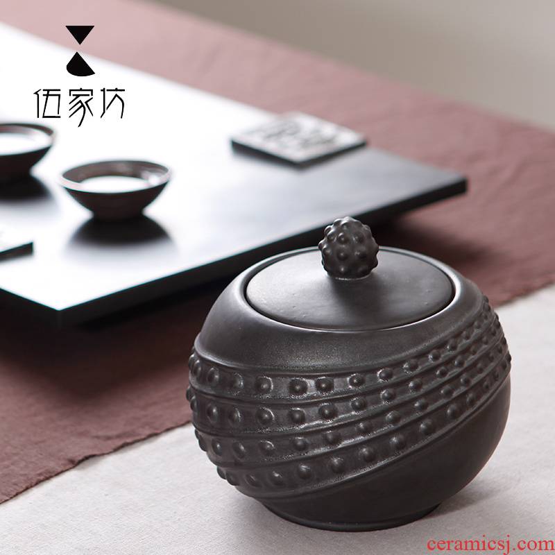 The Wu family fang cassock ceramic glaze large stone seal with POTS of tea caddy fixings box of storage tanks