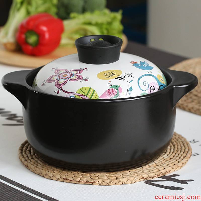 Casserole stew ceramic small flame gas comes home health high - temperature cartoon simmering soup soup rice porridge