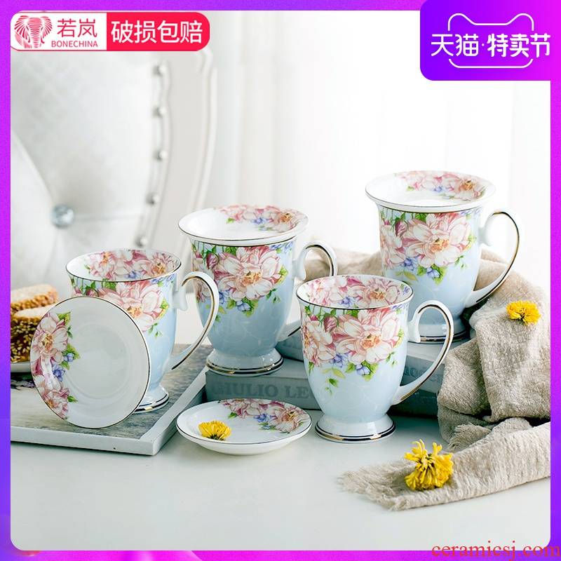 Ceramic cups and contracted mark cup European cup coffee cup small household fresh water cup with cover glass students