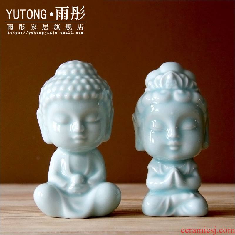 Rain tong home | small shadow of jingdezhen ceramics, ceramic Buddha furnishing articles home decoration porcelain tea house decoration