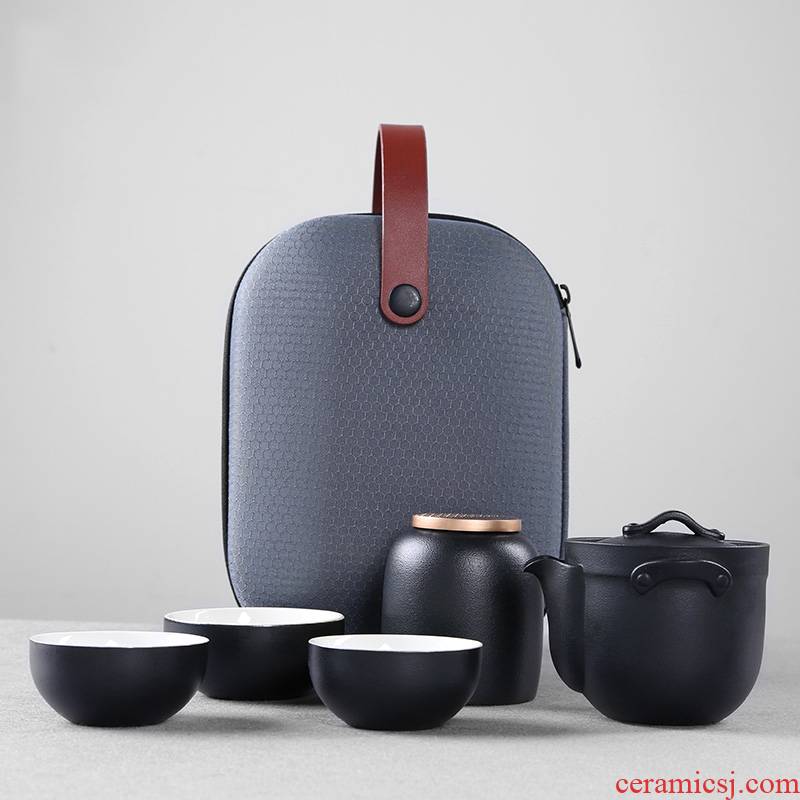 Porcelain constant travel hall, ceramic tea set teapot small suit household contracted portable bag type crack cup is suing travel