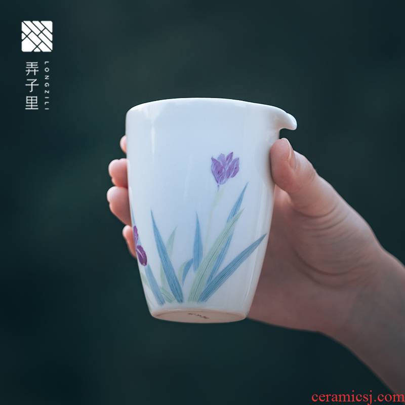 Get fair in ceramic cup) suit informs the jade porcelain tea tea filter points kung fu tea accessories