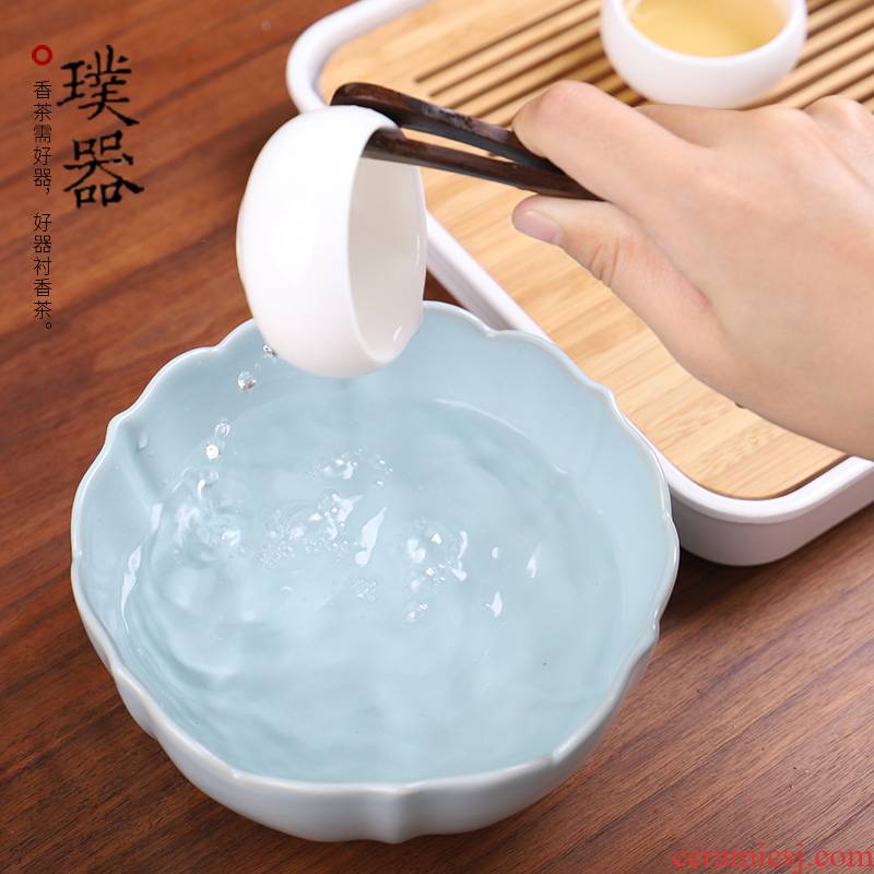 Tea to wash large writing brush washer wash water jar glass ceramic household contracted your up for wash bowl kung fu Tea accessories