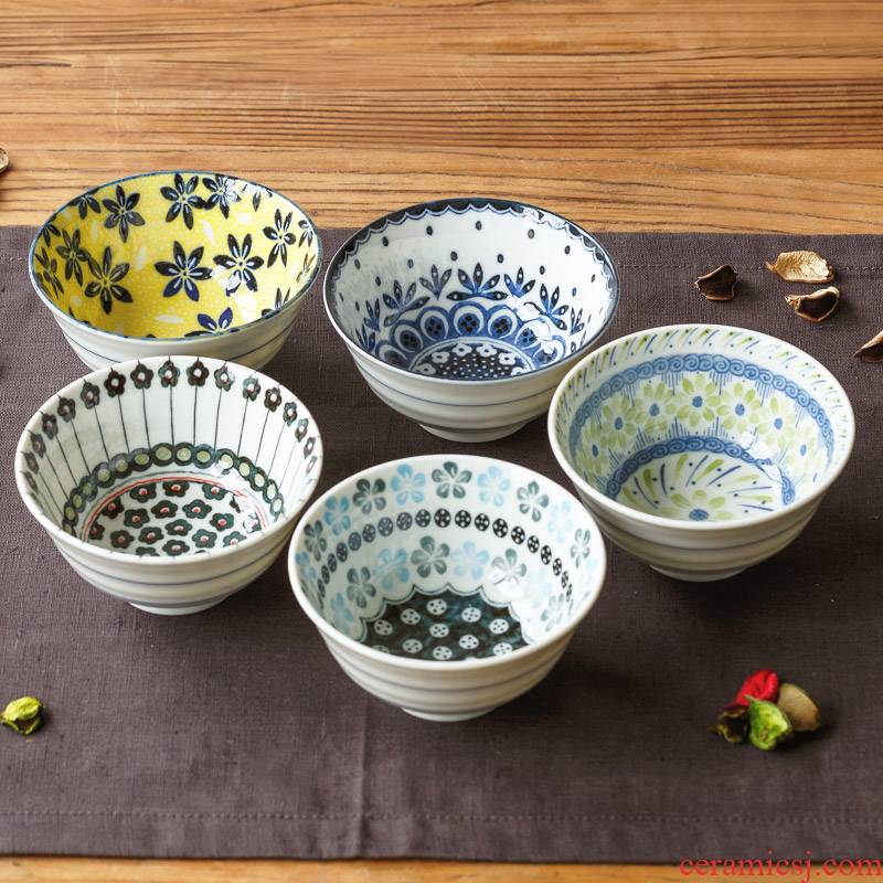 Bohemian ceramic bowl Japanese household continental deep bowl bowl rainbow such as bowl soup can eat bowl of fruit salad bowl