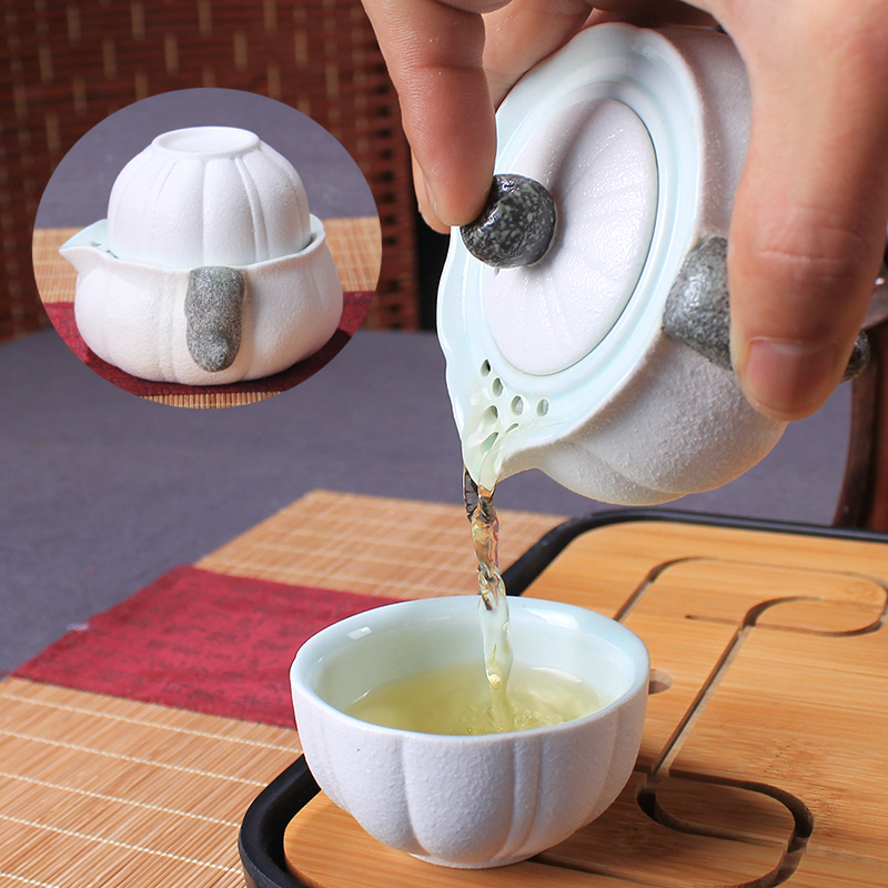 Portable ceramic crack cup travel single is suing household contracted a pot of tea sets tea pot kung fu