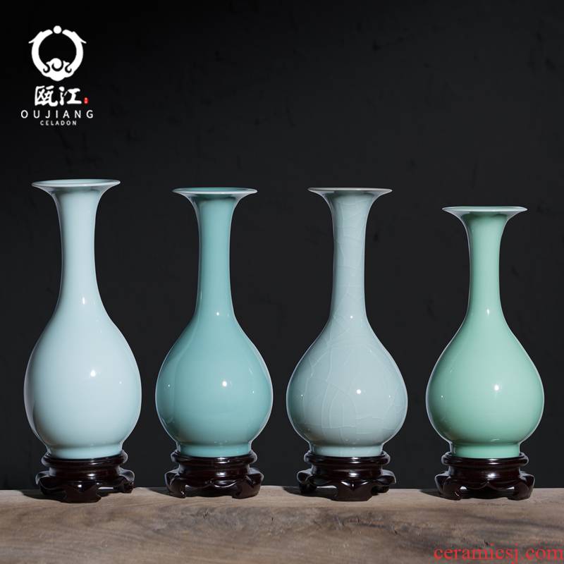 Oujiang longquan celadon vase creative ceramic art vase household dry flower arranging flowers decorate the sitting room to restore ancient ways furnishing articles