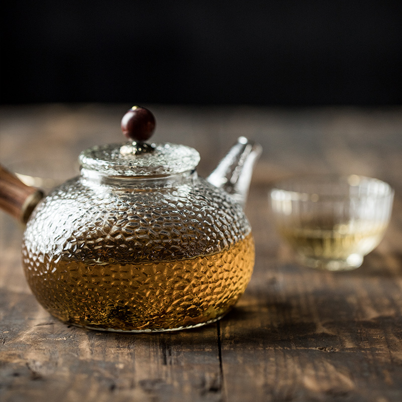 TaoDian Chinese high - temperature hammer eye grain teapot glass teapot side put the pot of household teapot kung fu tea pot