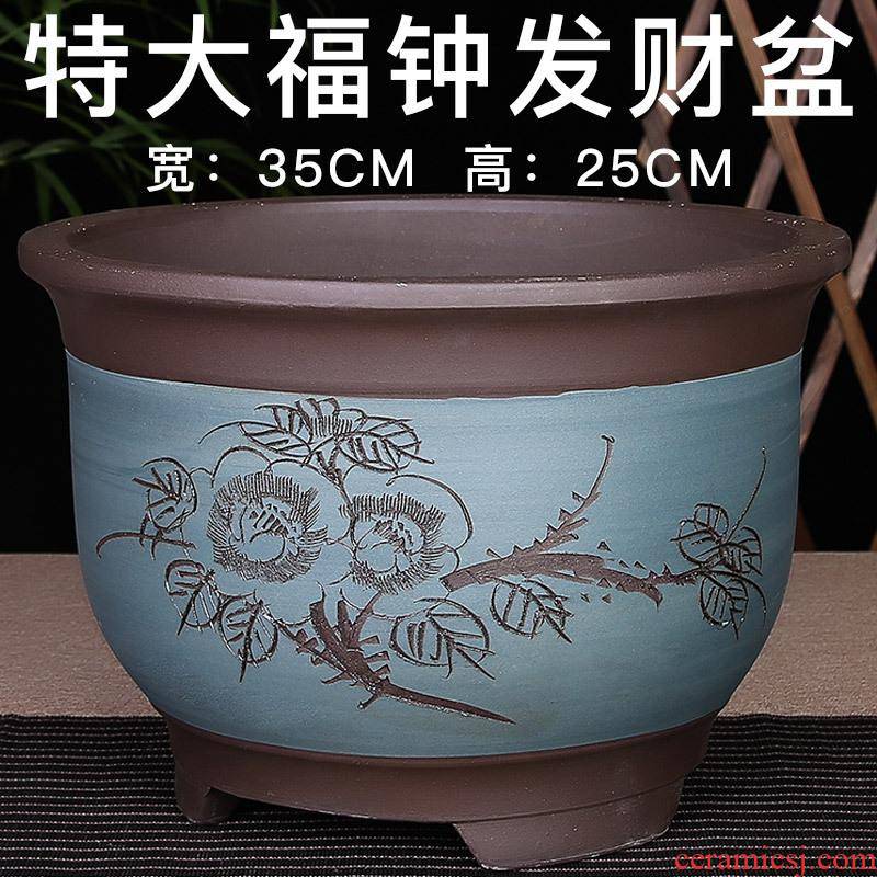 Extra large purple sand flowerpot money plant flower pot ceramic flower pot calamus basin to indoor and is suing large diameter trees flowers on sale