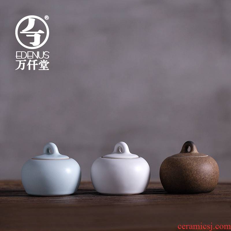 Ceramic tea pot tea storage tanks over thousand hall travel portable small caddy fixings with small POTS 07 the cloth
