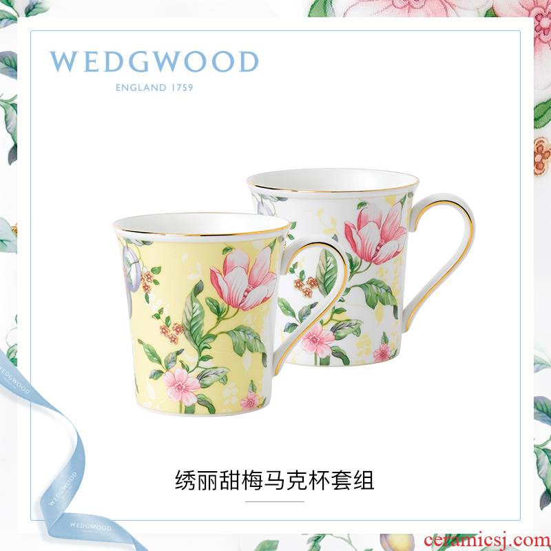WEDGWOOD waterford WEDGWOOD embroider beautiful sweet name plum set of mark for a cup of ipads China cups European tea cup gift box