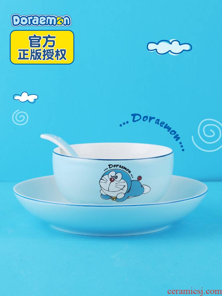 Cartoon duo la A dream Japanese - style tableware creative household move ceramic bowl A single bowl dish the the original official authorization