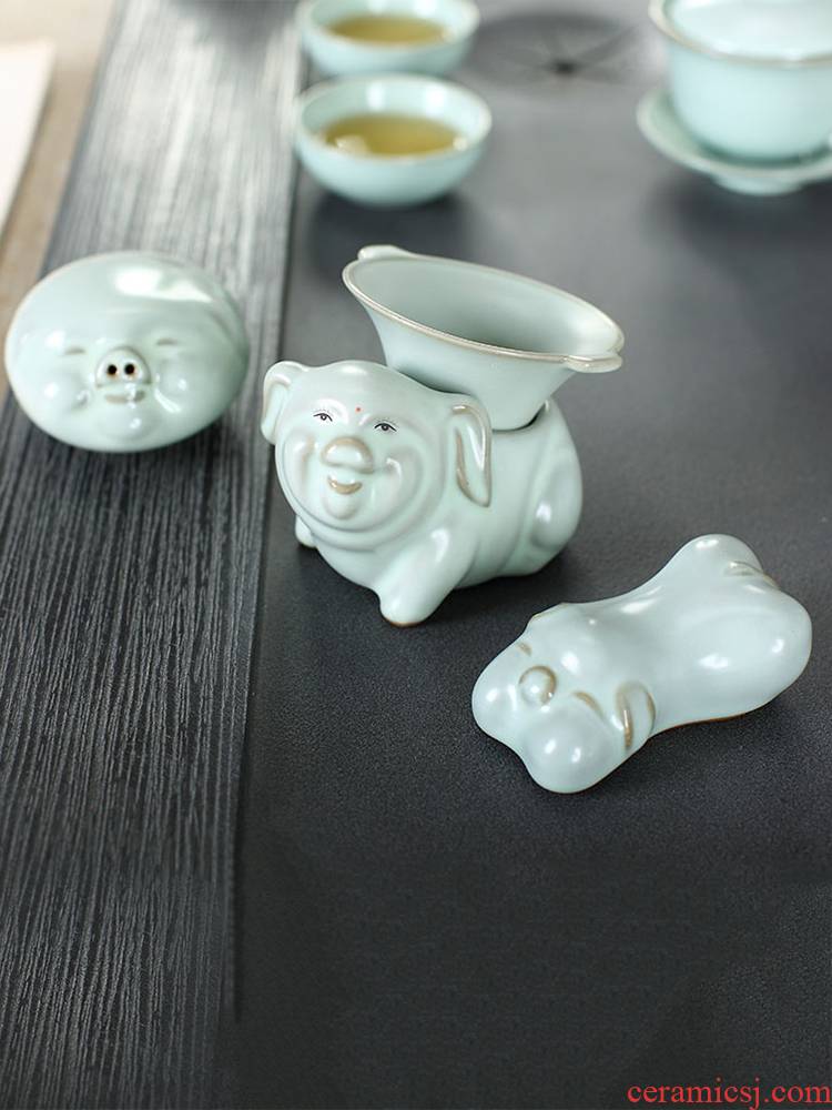 Furnishing articles pet boutique open piece of your up tea to keep blessing pig checking ceramic tea play kung fu tea tea tea accessories