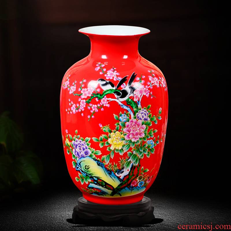 Jingdezhen ceramics powder enamel floret bottle of flower arranging dried flowers home sitting room rich ancient frame TV ark adornment small place