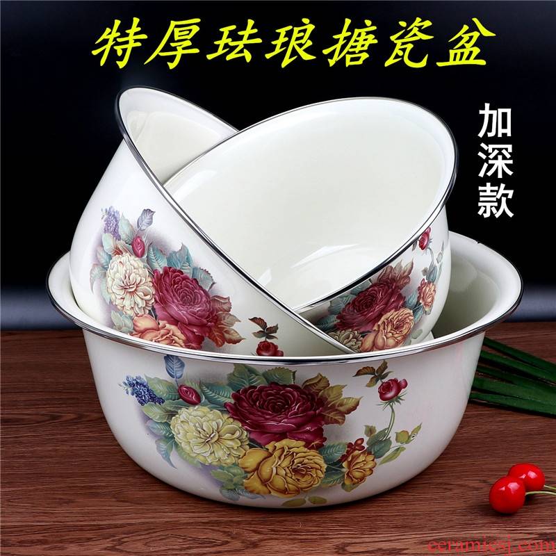 Tang basin sugar porcelain porcelain basin enamel soup kitchen kitchen basin to household enamel enamel enamel basin, deep basin
