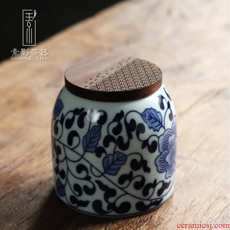 Element shadow side condensate caddy fixings ceramic household sealed as cans of blue and white porcelain small POTS puer tea cake moisture storage tank