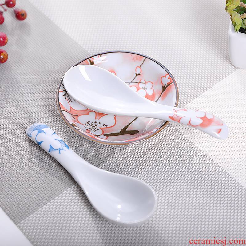Ceramic spoon, spoon, household ultimately responds soup spoon to eat with a small spoon, small spoon, long handle ladle is optional