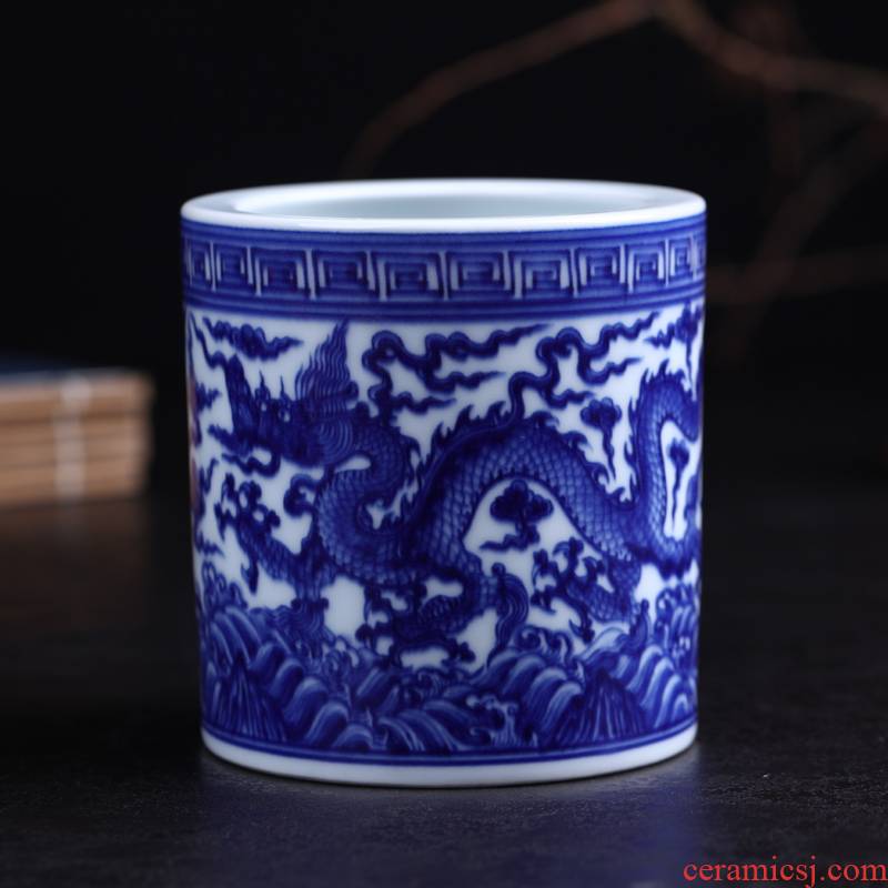 Offered home - cooked hand blue and white porcelain in jingdezhen porcelain stationery pen container four checking ceramic furnishing articles household act the role ofing is tasted