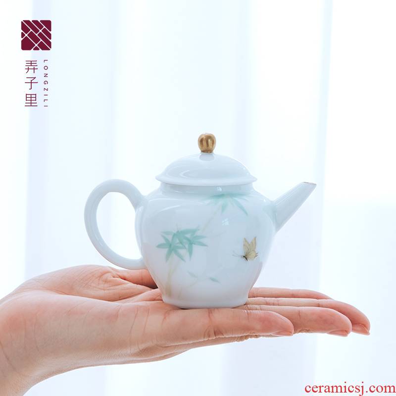 Get in the manual of violet arenaceous kung fu tea pot jingdezhen tea set small teapot little teapot with one person