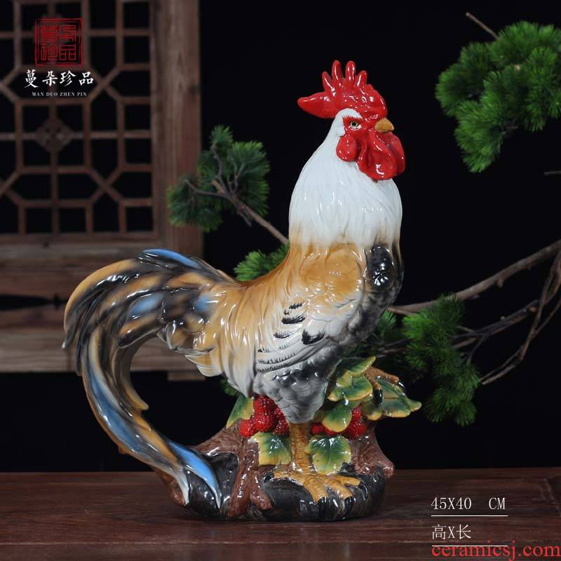 Jingdezhen ceramic rooster color porcelain rooster hen rooster furnishing articles auspicious rooster ceramic porcelain