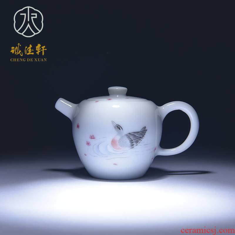 Cheng DE xuan high - grade fine hand - made kung fu tea set of jingdezhen ceramics powder enamel number 43 wild and have the teapot