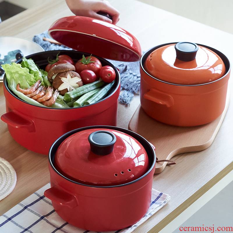 Casseroles, high temperature resistant stew boil porridge health ceramic casserole crock stew stew flame household gas simmering