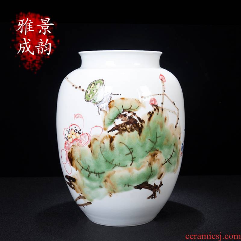 Jingdezhen ceramic new Chinese style harmony flower arranging vase decoration furnishing articles home sitting room process porcelain