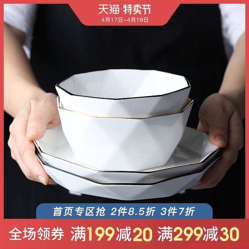 The Home of a single bowl bowl bowl salad bowl dish dish simple ceramic tableware web celebrity ins plate new northern Europe