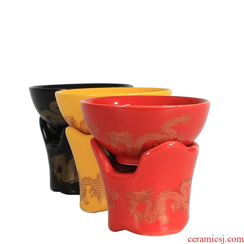 ) make tea tea filter red glaze creative ceramic tea tea every filter good kung fu tea accessories filter
