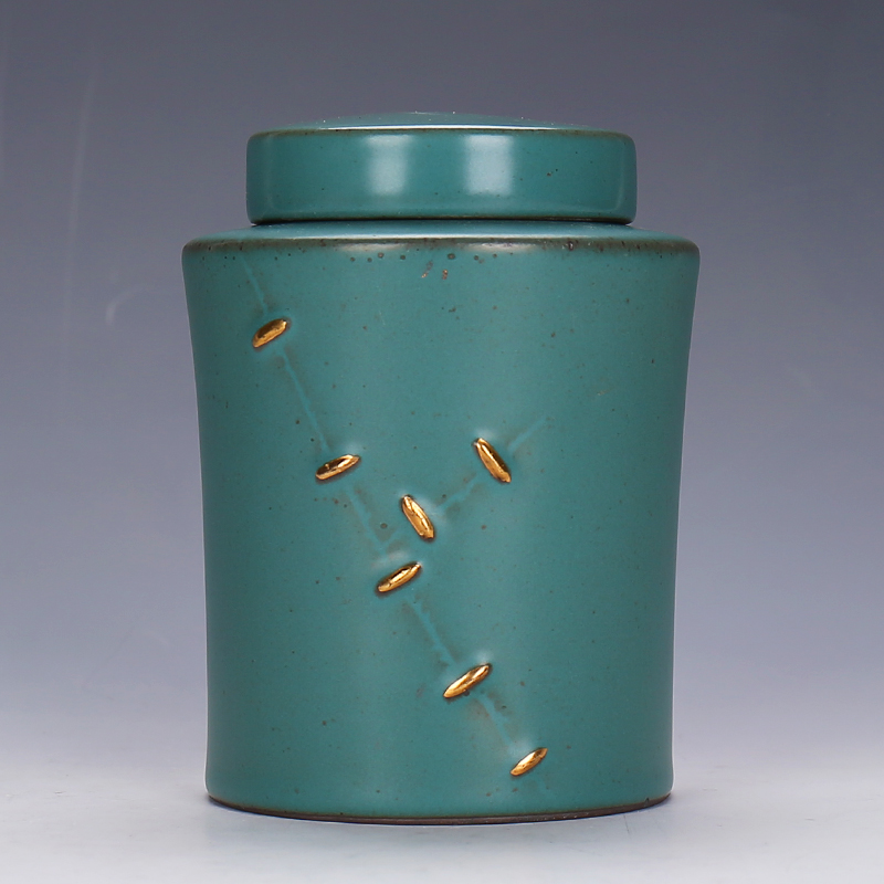 Coarse pottery retro caddy fixings ceramic small seal pot home medium storage tank tea tins mini jar