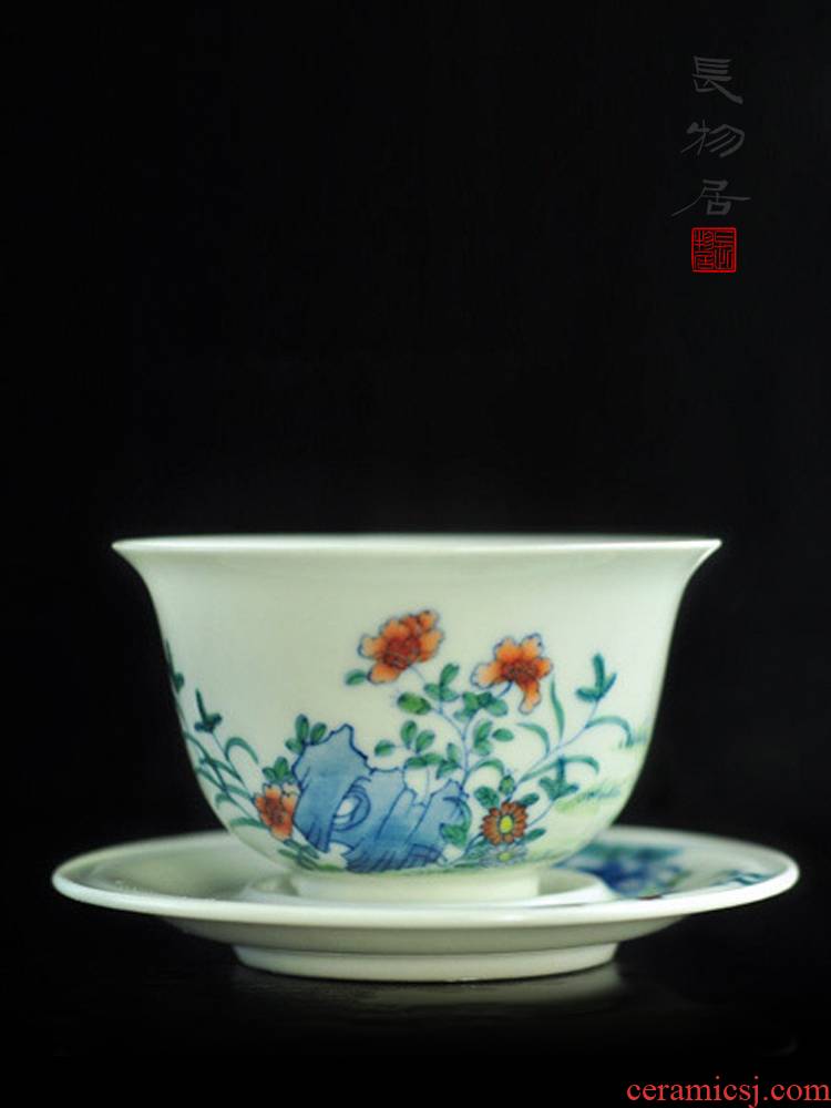 Offered home - cooked in imitation of yongzheng hand - made color bucket cylinder cup chicken jingdezhen checking ceramic sample tea cup with a cup of tea cups