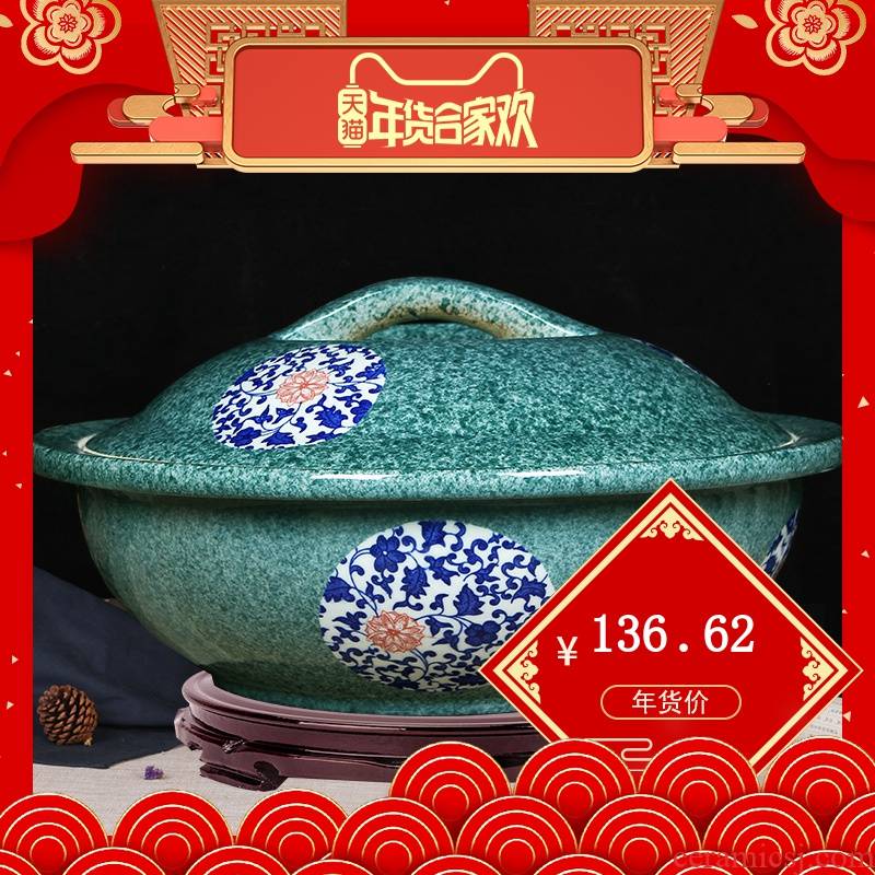 Jingdezhen ceramic and knead face basin basin thickening deepen xiancai basins basin home with cover without cover basin bowl