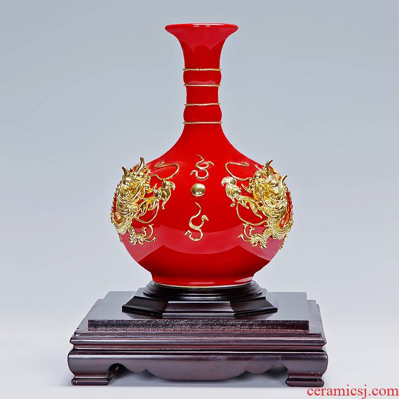 Really sheng Chinese red paint line carve wedding gift ceramics room furnishing articles hugely increased gift - giving gifts manual work