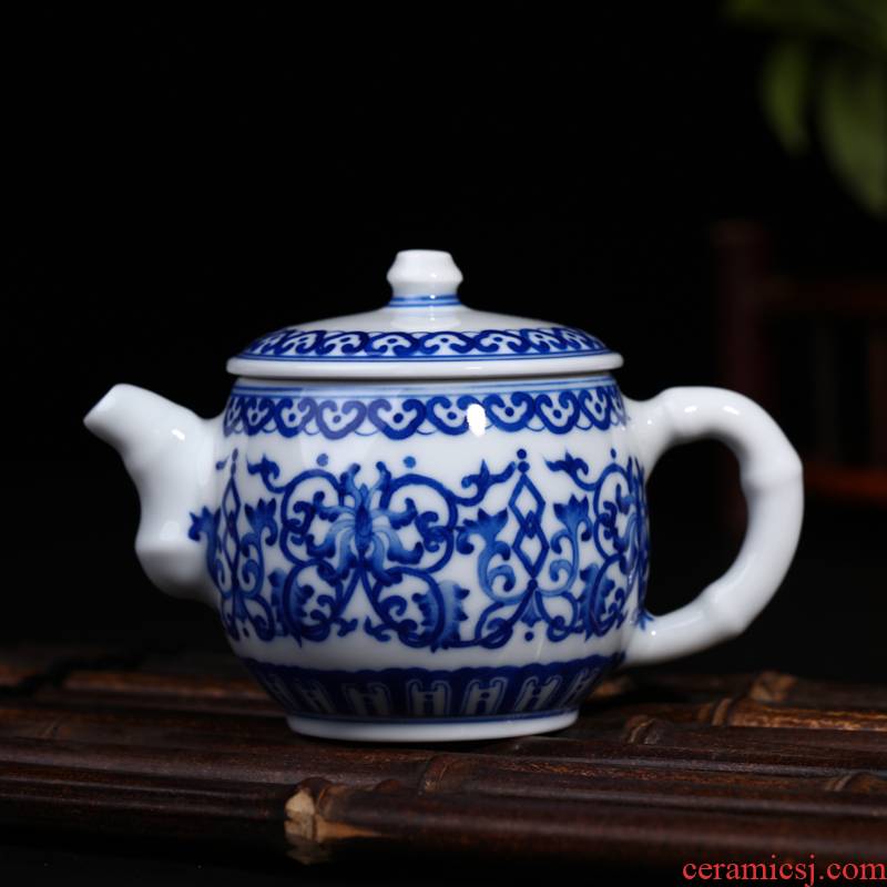 Offered home - cooked hand blue and white porcelain in jingdezhen porcelain tea pot pot of ceramic tea kettle kung fu outraged hand pot of tea