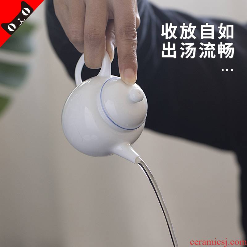 Cloud art of jingdezhen porcelain pure manual mini small kung fu tea set small household teapot the teapot