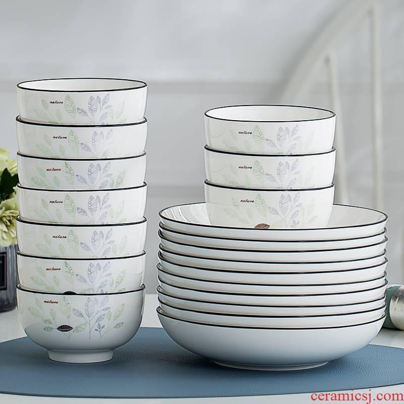 Thickening dishes tableware portfolio eat rice bowl nice dish dish dish Nordic household kitchen ceramic dishes 10