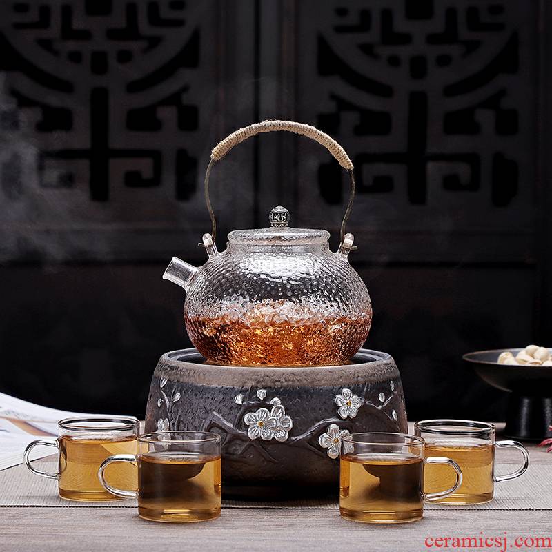 Friend is boiled tea machine electricity TaoLu heat - resistant glass tea set suits for steaming iron pot pot of a complete set of household kung fu tea set