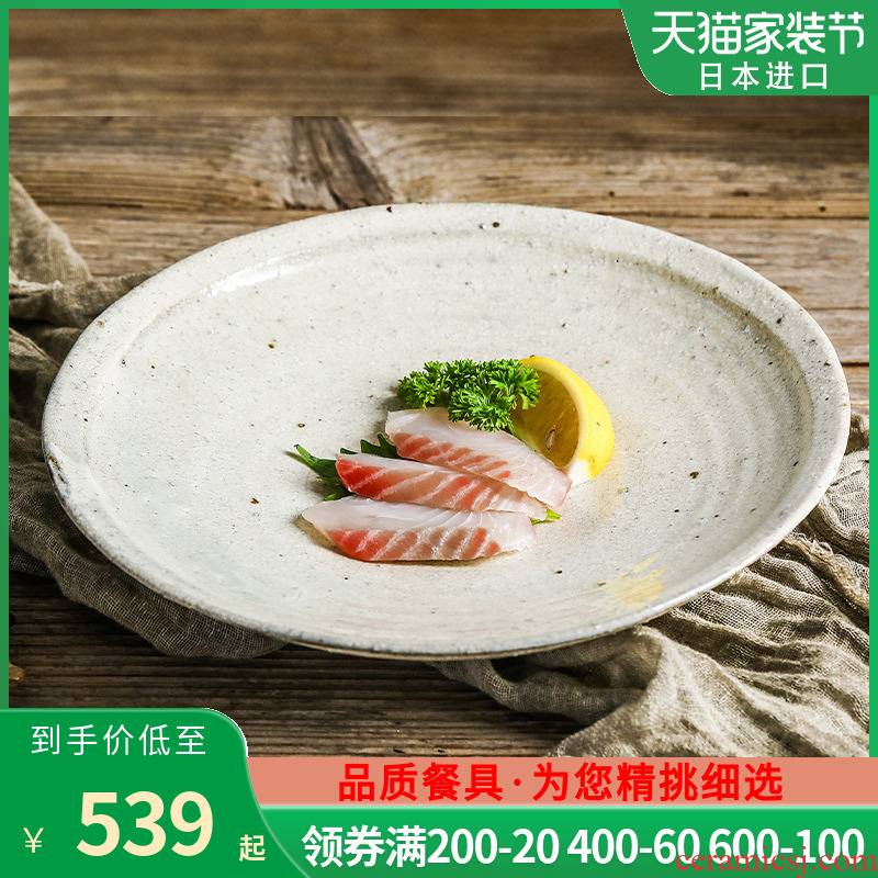 Ceramic good - & tableware powder imported from Japan led variable dishes deep dish Japanese pure manual dish dish dish of literature and art