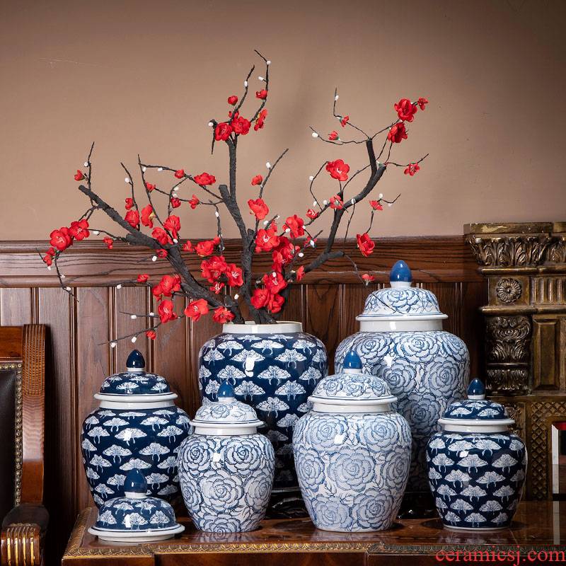 Jingdezhen ceramic vase furnishing articles of Chinese style restoring ancient ways is the general canister decoration in the sitting room adornment household vase