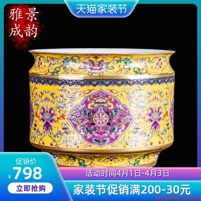 Jingdezhen ceramic hand - made famille rose porcelain vase furnishing articles the opened new Chinese style household decoration craft porcelain gifts