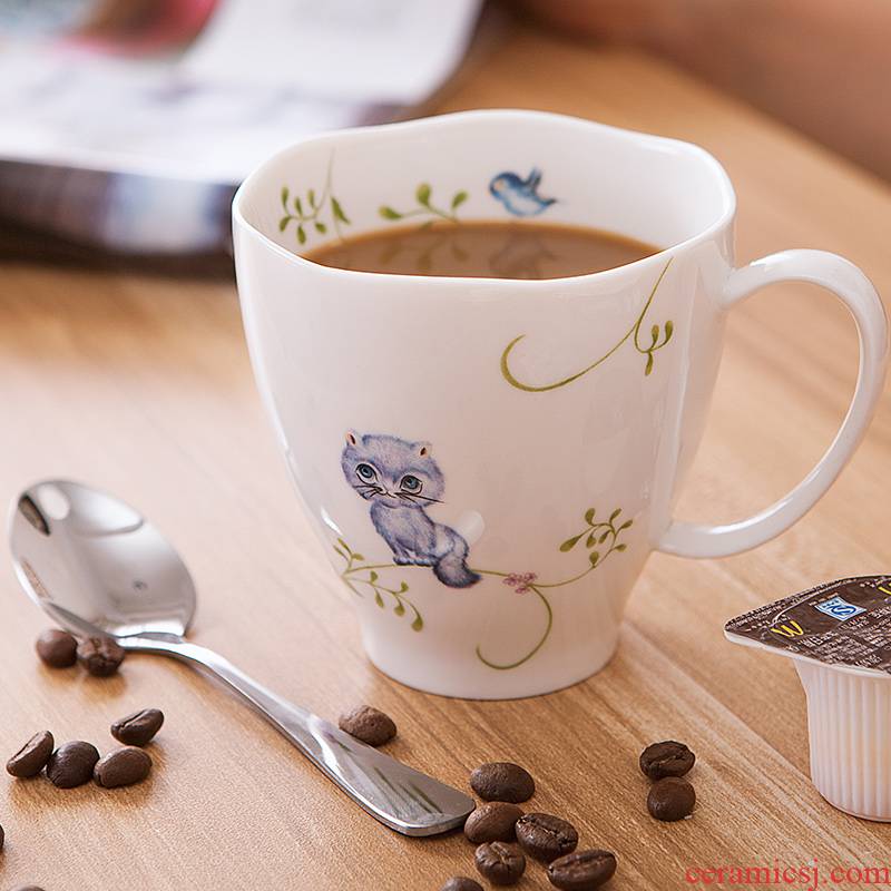 Creative mugs ceramic coffee cup northern rural wind water cup household flower tea cup cup of office
